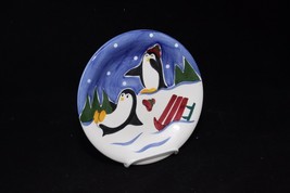 Cooks Club Blizzard Penguin Shivers Salad Plate Christmas 8-1/4&quot; Xmas - $4.89