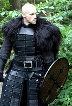 Antique Leather Black Body Armor Viking Worrier Armor LARP cosplay War Shield - £539.30 GBP