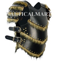  NauticalMart Leather Armor W/Pauldrons Warriors Barbarian Cosplay Black Armor - £318.54 GBP