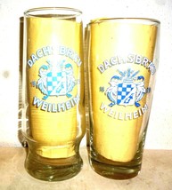 2 Dachs Brau Weilheim Bavaria 0.5L German Beer Glasses - $14.95