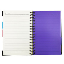 A5 Black Hardcover Wirebound 5 Subject Spiral Notebook College Ruled Pap... - $14.06