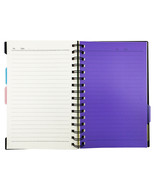A5 Black Hardcover Wirebound 5 Subject Spiral Notebook College Ruled Paper Diary - $14.06