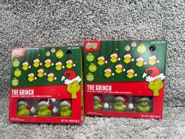 Gemmy The Grinch W/ Santa Hat Projection 8 Musical Light String Led Lot of 2 - £58.96 GBP