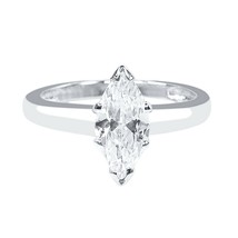 Marquise Solitaire Engagement Ring 2.5CT LC Moissanite White Gold Plated - £133.19 GBP