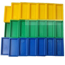 Pressman Domino Rally Deluxe Set REPLACEMENT Parts 97 Blue Green Yellow Tiles - £8.52 GBP