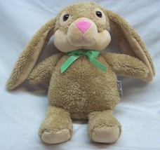 Hallmark Very Soft Tan Bunny Rabbit W/ Green Bow 11&quot; Plush Stuffed Animal Toy - £14.34 GBP