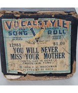 Player Piano Roll VOCALSTYLE You Will Never Miss Your Mother 12981  Vint... - $6.92
