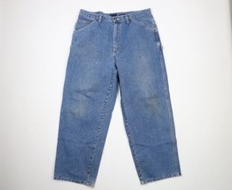 Vintage Streetwear Mens 36x30 Distressed Baggy Loose Fit Wide Leg Denim ... - £54.24 GBP