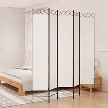  5-Panel Room Divider White 78.7&quot;x86.6&quot; Fabric - $138.59