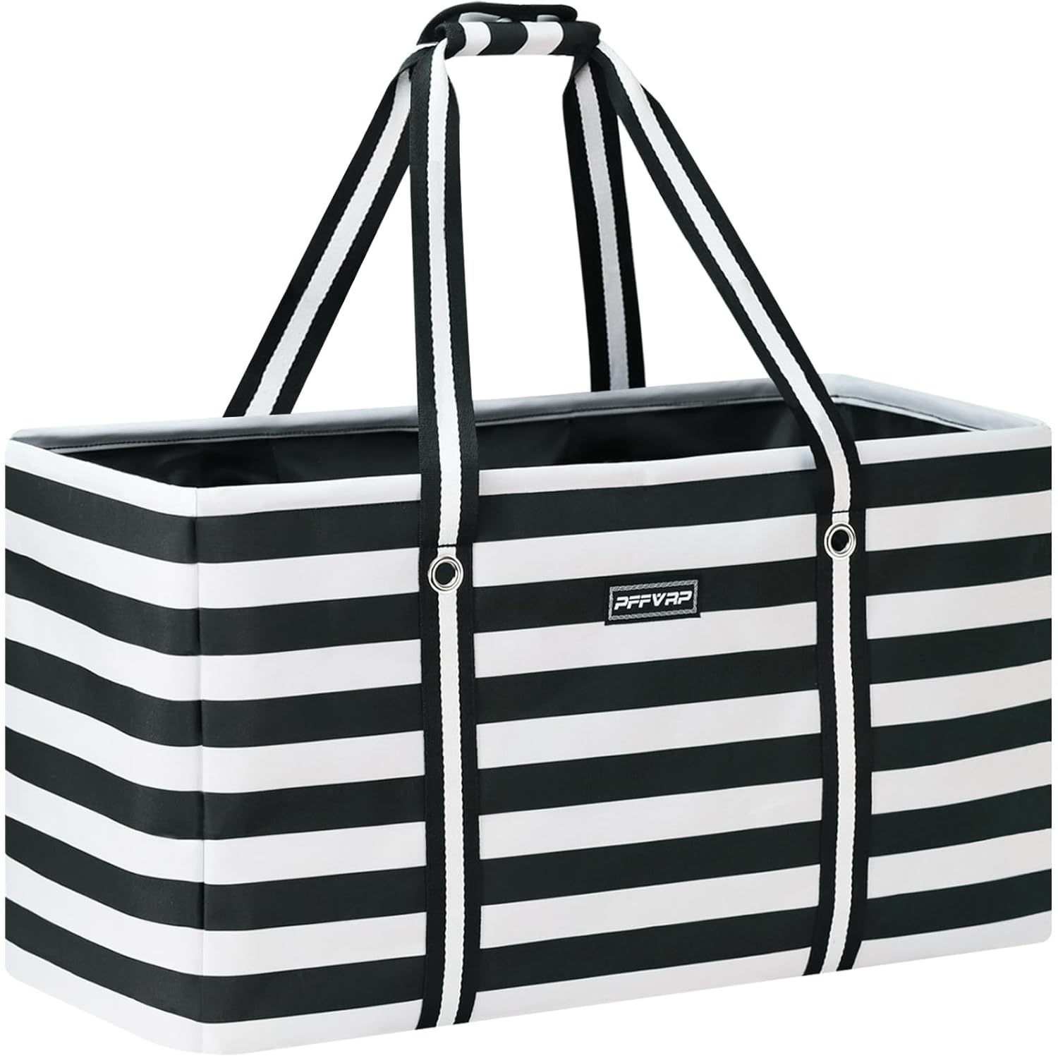 Stand Up Extra Large Utility Tote Bag, Foldable Reusable Grocery Bags With Metal