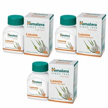 3 Packs X Himalaya Herbals Lasuna Pure Garlic 60 Tablets, Free Ship - $21.55