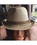 THE HATTER COMPANY Fedora Hat Unisex One Size Weave Paper Summer Cap Beige - £15.43 GBP