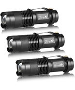 ULTRAFIRE 3 Pack Mini Flashlights Focus Adjustable SK68 Single Mode Tact... - £16.57 GBP