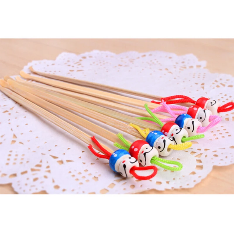 10pcs wood bamboo ear picks cute mini doll earpicks wax remover cleaner ear care tool thumb200