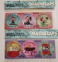 Vintage Snoopy Peanuts magnets MAGNETCAPS - look like pogs ! New in pack... - £17.98 GBP
