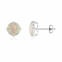 ANGARA Natural Opal Stud Fine Earrings in Sterling Silver (Size-7mm) - £244.94 GBP+