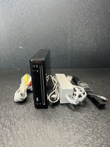 Nintendo Wii Black Console RVL-001 For Parts With Cables Turns On But No... - £14.19 GBP