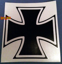 Iron Cross Decal Sticker Vinyl Maltese Cross Outlaw Biker Chopper Motorcycle - £3.92 GBP+