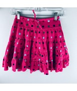 Mini Boden Girls Pink Faux Ruffle Tiered Light Corduroy Skirt Polka Dots... - $17.99