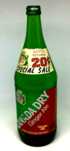 Canada Dry Ginger Ale Bottle Pop Soda Green Glass 33.8 Liter Foil Label ... - $23.71