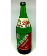 Canada Dry Ginger Ale Bottle Pop Soda Green Glass 33.8 Liter Foil Label ... - £18.56 GBP