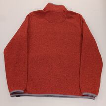 LL Bean Men’s L Orange Sweatshirt Sweater Fleece Slightly Fitted 1/4 Snap 292726 image 2