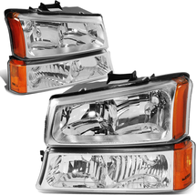 HL-OH-CS03-4P-CH-AM Chrome Amber Headlights Compatible with 2003-2 - £133.91 GBP