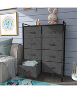 Chest Of Fabric Drawer Dresser 8 Bins Organizer Storage Tower Bedside - £107.06 GBP