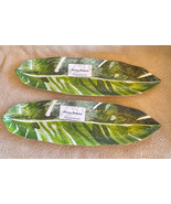 Tommy Bahama Green Palm Leaf MELAMINE Serving Tray Hordeuvre Plate Platt... - £32.04 GBP
