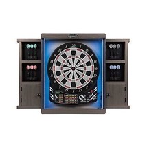 DARTBOARD ELECTRONIC DART BOARD AND DARTS GAME SCOREBOARD CABINET SOFT T... - $199.99