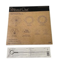 Pampered Chef 7 Piece Cake Stencil Set # 1535 Cake Tester 1635 (Retired) 8&quot; New - £18.83 GBP
