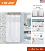Elegant Heavyweight Waffle Weave Shower Curtain with Snap-in Liner, 54W ... - $55.50