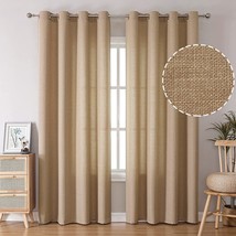 Grommet Thick Linen Semi Sheer Drapes Light Filtering Privacy Window, By Bgment. - £28.16 GBP