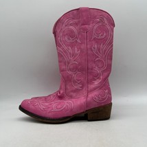 Roper Riley Womens Pink Pull On Mid Calf Snip Toe Western Boots Size 10 - £23.38 GBP
