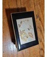 Vintage Musical Jewelry Box Black Lacquer Hummingbird 4611 Japan The Way... - $19.75