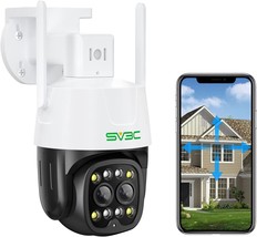 Outdoor Wifi 4Mp Dual Lens Wireless Ip Cam With Auto Tracking, Color Night - $102.98