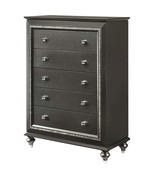 Kaitlyn 5 Storage Drawers Chest, Metallic Gray Finish - $15,307.60 MXN