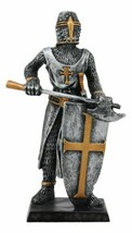 Medieval Knight Crusader Axeman Dollhouse Miniature Figurine 4&quot; H Suit of Armor - £11.18 GBP