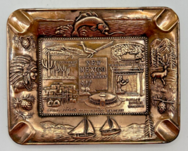 Vintage New Mexico Metal Ashtray Jewelry Tray Souvenir SKUPB184 - £27.88 GBP