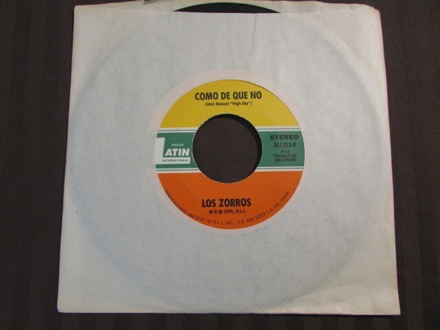LOS ZORROS DE CORAZON b/w COMO DE QUE NO 1978 7&quot; 45rpm LATIN POP BALLAD ... - £7.43 GBP