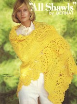 21 Bernat Knit Crochet All Shawls 1976 Pattern Book - $14.99