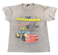 Vtg Nutmeg Mills Jeff Gordon T Shirt Size Large L NASCAR Schedule USA Made 1996 - £14.23 GBP