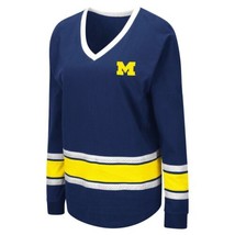 Colosseum Women&#39;s Michigan Wolverines Alrighty Long Sleeve T-Shirt Blue ... - £18.98 GBP