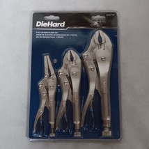 DieHard Locking Pliers Set Of 3 Lifetime Warranty 10&quot; 7&quot; Curved 6.5&quot; Needle Nose - £23.13 GBP