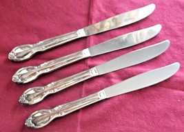 WM. Rogers IS Silverplate 4 Dinner Knives Precious Mirror Pattern  8.50&quot;... - £9.38 GBP
