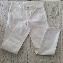 GAP 1969 Womens White Sexy Boyfriend Cotton Blnd Straight Jeans Sz 24 see pics - £10.89 GBP