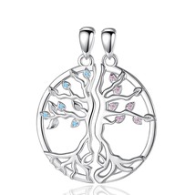 925 Sterling Silver Tree of Life Best Friends Necklace for 2 Pcs/ Set BFF Friend - £38.02 GBP