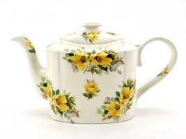 Arthur Wood &quot;Bouquet&quot; Floral Teapot, Rectangular, Ear Handle, England ~ Repaired - £15.33 GBP