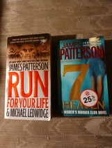 Lot 2 James Patterson Books 7th Heaven Run For Your Life Paperback Novel Fiction - £7.88 GBP