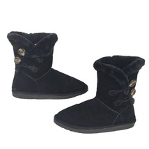 Serra Women&#39;s 10 Black Genuine Suede Leather Sherpa Boots, Plush Faux Fu... - £24.74 GBP